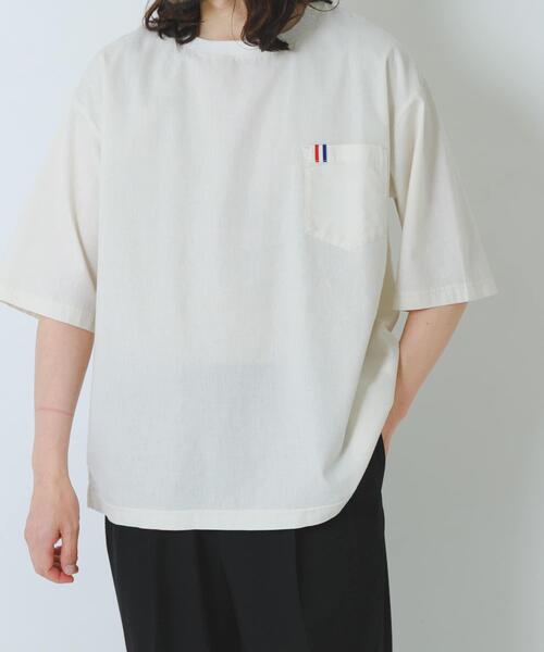 ITEMS URBANRESEARCH(アイテムズ アーバンリサーチ)の「『吸水速乾』フレンチリネン×COOLMAX フハクTシャツ(Tシャツ/カットソー・メンズ・オリーブ/グレー/オフホワイト/ブラック系その他・MEDIUM/LARGE)」の9枚目の写真