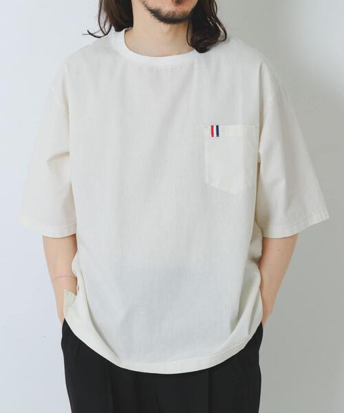ITEMS URBANRESEARCH(アイテムズ アーバンリサーチ)の「『吸水速乾』フレンチリネン×COOLMAX フハクTシャツ(Tシャツ/カットソー・メンズ・オリーブ/グレー/オフホワイト/ブラック系その他・MEDIUM/LARGE)」の8枚目の写真