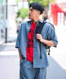 EKAL | 『UR TECH DRYLUXE/吸水速乾/接触冷感』ハイツイストショートスリーブシャツ(シャツ/ブラウス)
