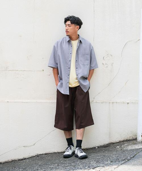 EKAL(エカル)の「『UR TECH DRYLUXE/吸水速乾/接触冷感』ハイツイストショートスリーブシャツ(シャツ/ブラウス・メンズ・グレー/グレー系その他/ネイビー・LARGE/MEDIUM)」の9枚目の写真