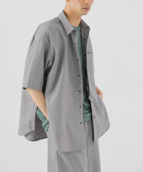 EKAL(エカル)の「『UR TECH DRYLUXE/吸水速乾/接触冷感』ハイツイストショートスリーブシャツ(シャツ/ブラウス・メンズ・グレー/グレー系その他/ネイビー・LARGE/MEDIUM)」の10枚目の写真