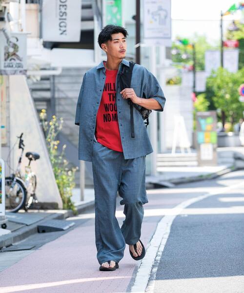 EKAL(エカル)の「『UR TECH DRYLUXE/吸水速乾/接触冷感』ハイツイストショートスリーブシャツ(シャツ/ブラウス・メンズ・グレー/グレー系その他/ネイビー・LARGE/MEDIUM)」の19枚目の写真