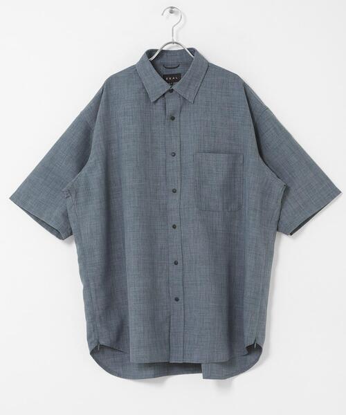 EKAL(エカル)の「『UR TECH DRYLUXE/吸水速乾/接触冷感』ハイツイストショートスリーブシャツ(シャツ/ブラウス・メンズ・グレー/グレー系その他/ネイビー・LARGE/MEDIUM)」の13枚目の写真