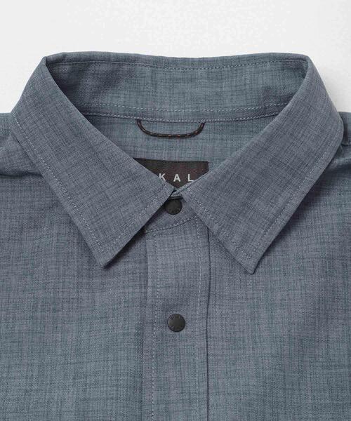 EKAL(エカル)の「『UR TECH DRYLUXE/吸水速乾/接触冷感』ハイツイストショートスリーブシャツ(シャツ/ブラウス・メンズ・グレー/グレー系その他/ネイビー・LARGE/MEDIUM)」の14枚目の写真