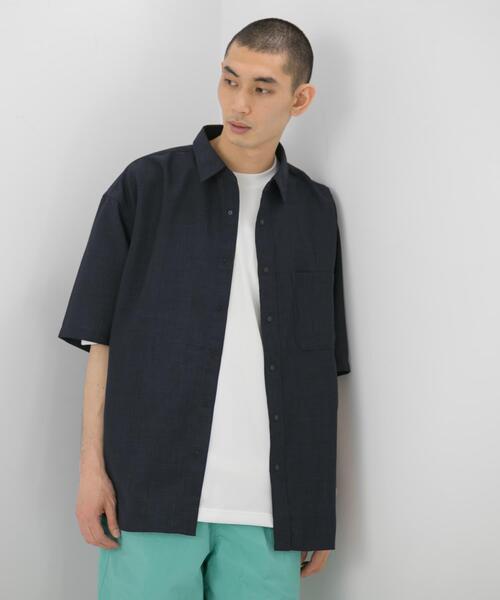 EKAL(エカル)の「『UR TECH DRYLUXE/吸水速乾/接触冷感』ハイツイストショートスリーブシャツ(シャツ/ブラウス・メンズ・グレー/グレー系その他/ネイビー・LARGE/MEDIUM)」の19枚目の写真