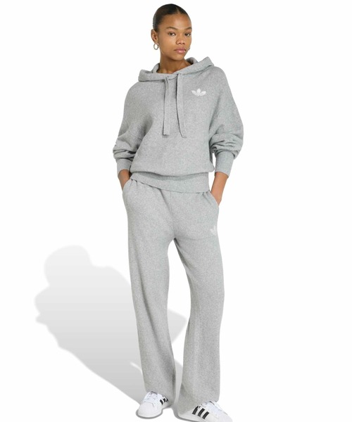adidas(アディダス)の「adidas ESSENTIALS KNIT HOODIE / アディダス エッセンシャルズ ニット フーディー(パーカー・レディース・グレー・S/M/L)」の9枚目の写真