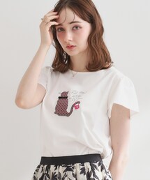 【接触冷感・UVカット・洗える】CATプリントTシャツ
