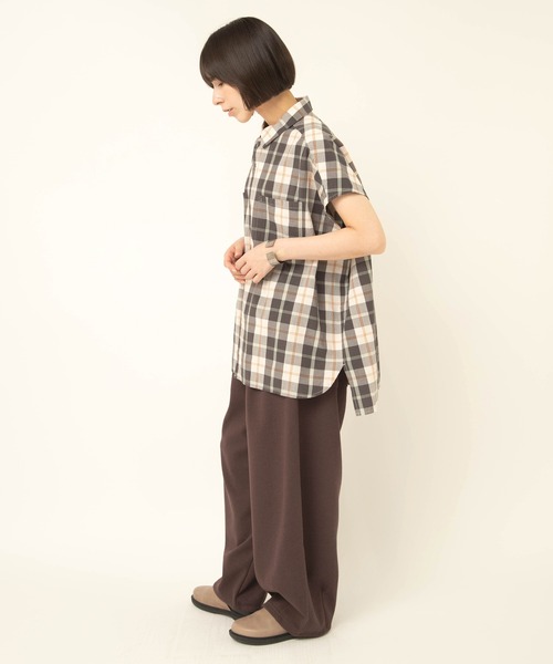 RNA-N(アールエヌエーエヌ)の「B2972 ワッシャーチェックシャツ(シャツ/ブラウス・レディース・ネイビー/オレンジ/ダークブラウン・FREE)」の15枚目の写真