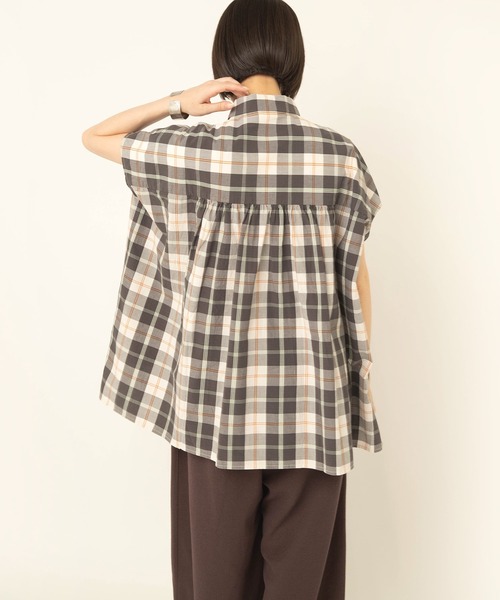 RNA-N(アールエヌエーエヌ)の「B2972 ワッシャーチェックシャツ(シャツ/ブラウス・レディース・ネイビー/オレンジ/ダークブラウン・FREE)」の9枚目の写真