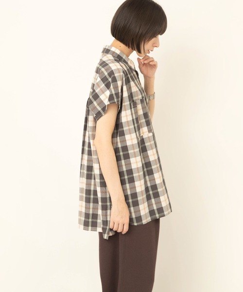 RNA-N(アールエヌエーエヌ)の「B2972 ワッシャーチェックシャツ(シャツ/ブラウス・レディース・ネイビー/オレンジ/ダークブラウン・FREE)」の8枚目の写真