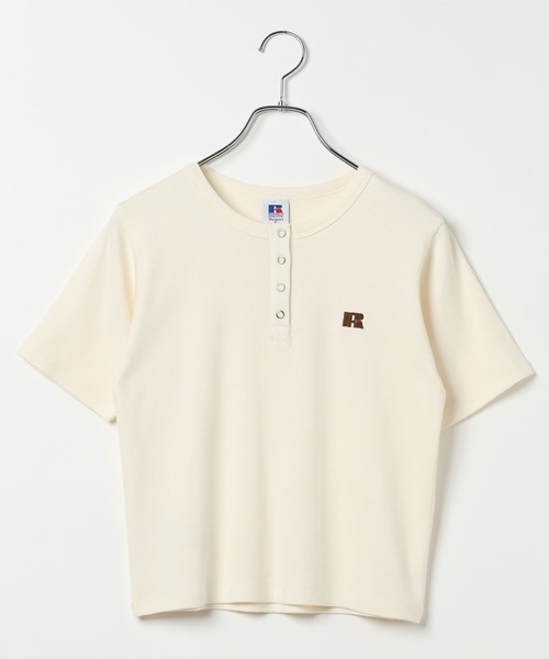 Russell Athletic(ラッセルアスレティック)の「【RUSSELL ATHLETIC (ラッセルアスレティック)】リブヘンリー半袖Tシャツ(Tシャツ/カットソー・レディース・オフホワイト/ネイビー/グレー・FREE)」の21枚目の写真