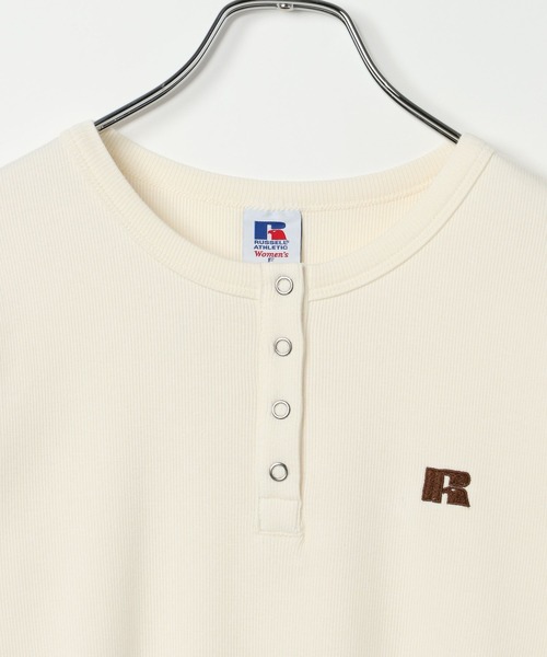 Russell Athletic(ラッセルアスレティック)の「【RUSSELL ATHLETIC (ラッセルアスレティック)】リブヘンリー半袖Tシャツ(Tシャツ/カットソー・レディース・オフホワイト/ネイビー/グレー・FREE)」の19枚目の写真