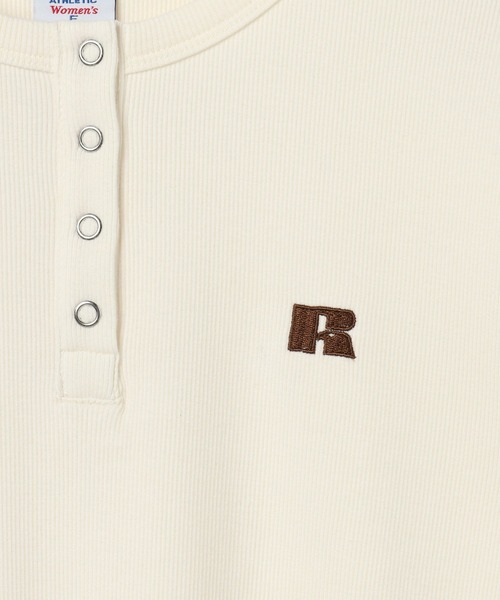 Russell Athletic(ラッセルアスレティック)の「【RUSSELL ATHLETIC (ラッセルアスレティック)】リブヘンリー半袖Tシャツ(Tシャツ/カットソー・レディース・オフホワイト/ネイビー/グレー・FREE)」の15枚目の写真