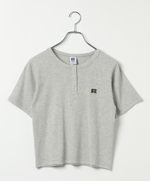 Russell Athletic(ラッセルアスレティック)の「【RUSSELL ATHLETIC (ラッセルアスレティック)】リブヘンリー半袖Tシャツ(Tシャツ/カットソー・レディース・オフホワイト/ネイビー/グレー・FREE)」の13枚目の写真
