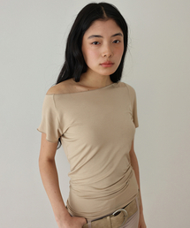 ドレープTシャツ_ベージュ
