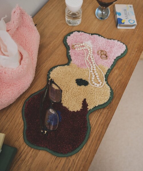 SAHIR(サヒール)の「【SAHIR サヒール】Accent mat flower3 アクセントマット(ラグ/マット・レディース・グリーン・0)」の2枚目の写真
