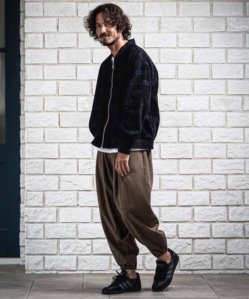 CAMBIO（カンビオ）の「mj11680- 起毛ジャガードMA-1ブルゾン(CMB-R0225)（MA-1・メンズ・ネイビー・S/L/M）」の4枚目の写真