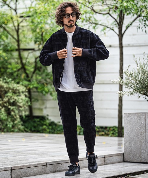 CAMBIO（カンビオ）の「mj11680- 起毛ジャガードMA-1ブルゾン(CMB-R0225)（MA-1・メンズ・ネイビー・S/L/M）」の5枚目の写真