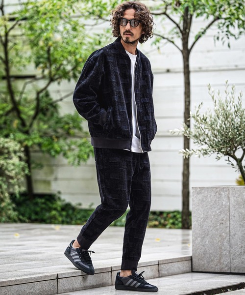 CAMBIO（カンビオ）の「mj11680- 起毛ジャガードMA-1ブルゾン(CMB-R0225)（MA-1・メンズ・ネイビー・S/L/M）」の6枚目の写真