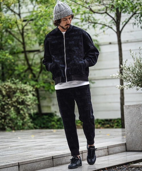 CAMBIO（カンビオ）の「mj11680- 起毛ジャガードMA-1ブルゾン(CMB-R0225)（MA-1・メンズ・ネイビー・S/L/M）」の7枚目の写真