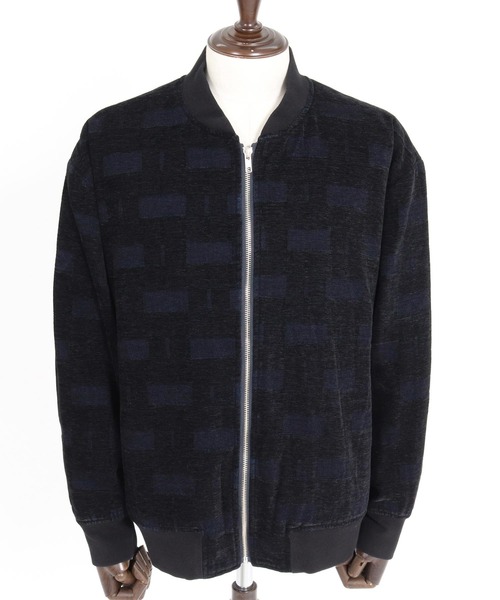 CAMBIO（カンビオ）の「mj11680- 起毛ジャガードMA-1ブルゾン(CMB-R0225)（MA-1・メンズ・ネイビー・S/L/M）」の9枚目の写真