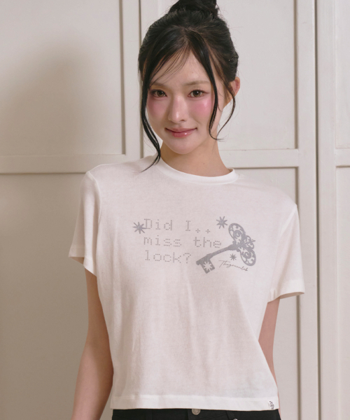 THE GREEN LAB（ザグリーンラボ）の「レタリングシンボルクロップ半袖Tシャツ[アイボリー/キ]（Tシャツ/カットソー・レディース・その他・FREE）」の4枚目の写真