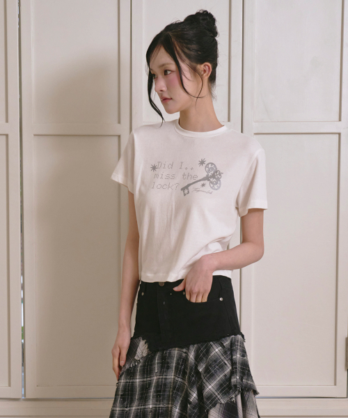 THE GREEN LAB（ザグリーンラボ）の「レタリングシンボルクロップ半袖Tシャツ[アイボリー/キ]（Tシャツ/カットソー・レディース・その他・FREE）」の7枚目の写真