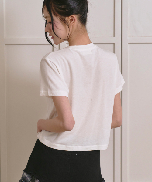 THE GREEN LAB（ザグリーンラボ）の「レタリングシンボルクロップ半袖Tシャツ[アイボリー/キ]（Tシャツ/カットソー・レディース・その他・FREE）」の8枚目の写真