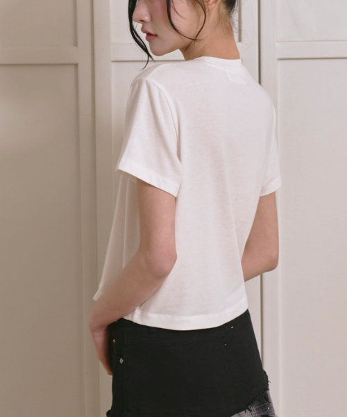 THE GREEN LAB（ザグリーンラボ）の「レタリングシンボルクロップ半袖Tシャツ[アイボリー/キ]（Tシャツ/カットソー・レディース・その他・FREE）」の9枚目の写真