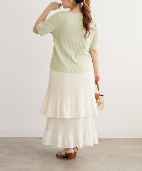 CLETTE(クレット)の「CLETTEオリジナルティアードプリーツスカート(スカート・レディース・アイボリー/ブラック・4L/3L/LL)」の8枚目の写真