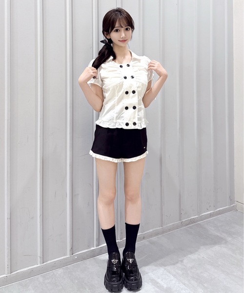 one way(ワンウェイ)の「裾フリルショーパン(その他パンツ・レディース・ブラック・FREE)」の2枚目の写真