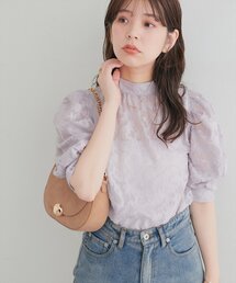 シアージャガードハイネックブラウス