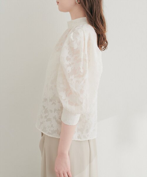 natural couture（ナチュラルクチュール）の「シアージャガードハイネックブラウス（シャツ/ブラウス・レディース・パープル系その他/グレー/ピンク/アイボリー・FREE）」の10枚目の写真