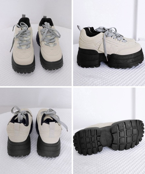 Miniministore（ミニミニストア）の「キルティング厚底スニーカーレディース美脚（スニーカー・レディース・ブラック/グレー・23.0cm/22.5cm/24.5cm/24.0cm/23.5cm）」の9枚目の写真
