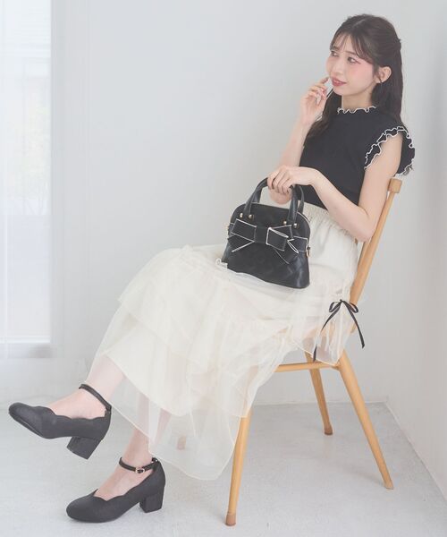MAJESTIC LEGON(マジェスティックレゴン)の「キルティングリボンミニバッグ(ショルダーバッグ・レディース・ブラック/ブルー/アイボリー・FREE)」の18枚目の写真