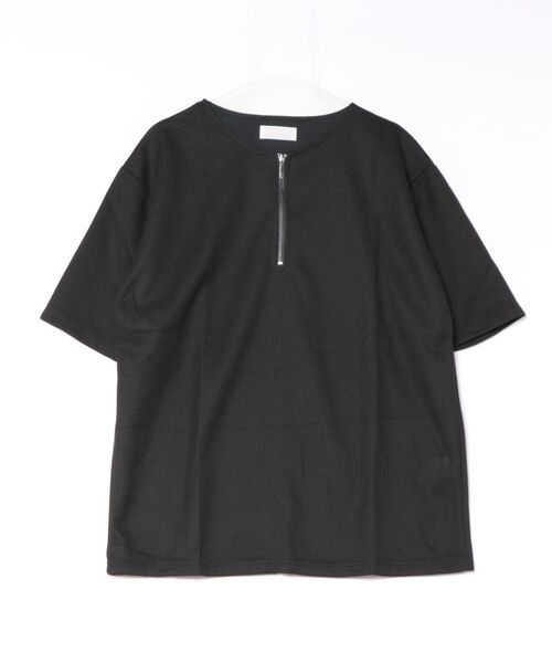 Ritzy（リッツィー）の「ハーフジップルーズ半袖 T シャツ（Tシャツ/カットソー・レディース・グレー/ブラック/ホワイト・XL/M/L）」の19枚目の写真