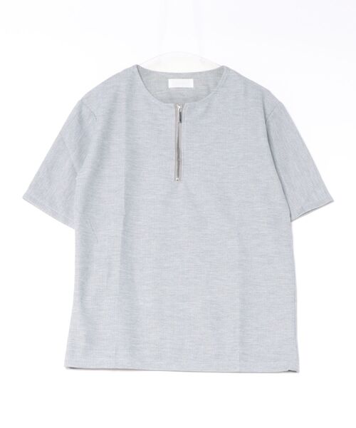 Ritzy（リッツィー）の「ハーフジップルーズ半袖 T シャツ（Tシャツ/カットソー・レディース・グレー/ブラック/ホワイト・XL/M/L）」の20枚目の写真