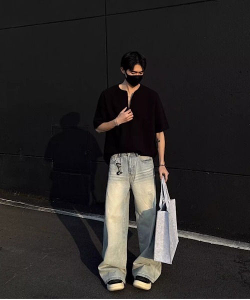Ritzy（リッツィー）の「ハーフジップルーズ半袖 T シャツ（Tシャツ/カットソー・レディース・グレー/ブラック/ホワイト・XL/M/L）」の11枚目の写真