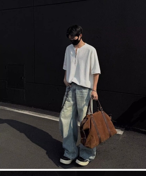Ritzy（リッツィー）の「ハーフジップルーズ半袖 T シャツ（Tシャツ/カットソー・レディース・グレー/ブラック/ホワイト・XL/M/L）」の13枚目の写真