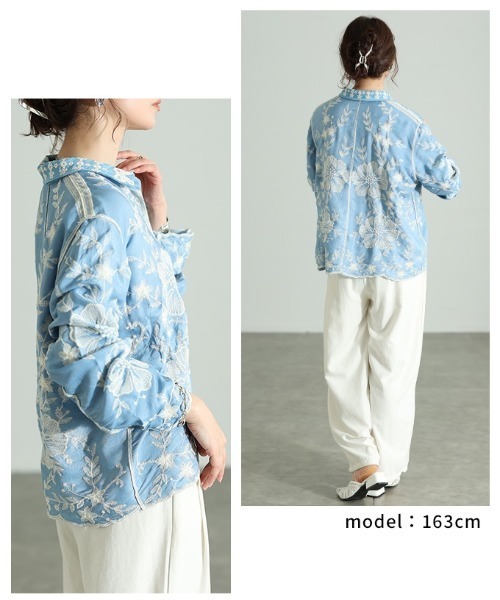Sawa a la mode(サワアラモード)の「花柄刺繍スカラップブラウス(シャツ/ブラウス・レディース・ブルー・FREE)」の10枚目の写真