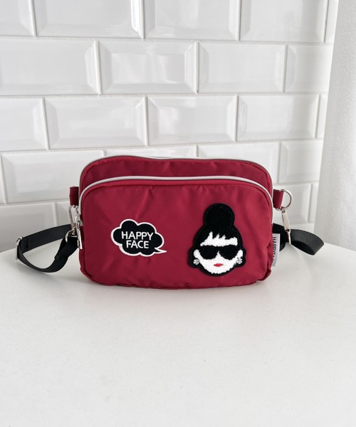 HAPPY FACE(ハッピーフェイス)の「エマ3F刺繍ショルダーRD(ショルダーバッグ・レディース・レッド・ONE SIZE)」の5枚目の写真