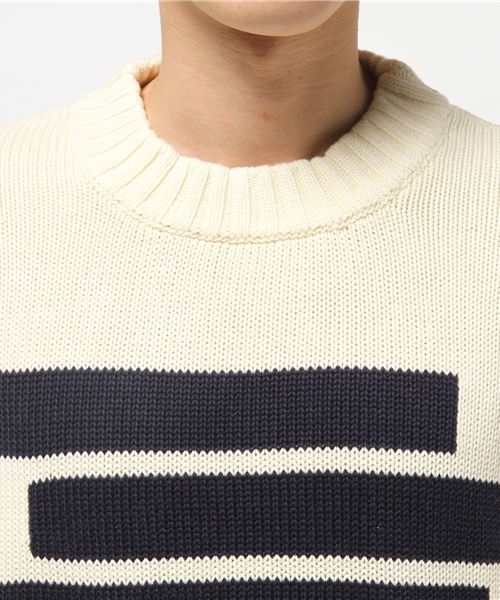 Lui's(ルイス)の「Lui's(ルイス) インターシャBIGニット(ニット/セーター・メンズ・ブラック/ホワイト・FREE)」の5枚目の写真