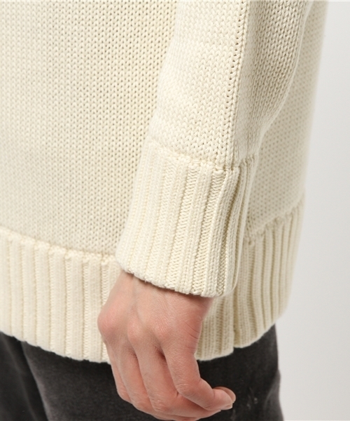 Lui's(ルイス)の「Lui's(ルイス) インターシャBIGニット(ニット/セーター・メンズ・ブラック/ホワイト・FREE)」の6枚目の写真