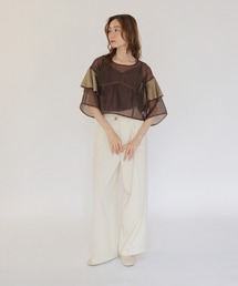 CLEIO | 【CLEIO】シアーフリルスリーブブラウス SHEER FRILL SLEEVE BLOUSE(シャツ/ブラウス)