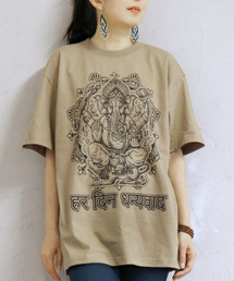 エスニック Ｔシャツ ガネーシャ 神様 ヒンディー