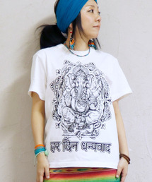 エスニック Tシャツ ガネーシャ 神様 ヒンディー