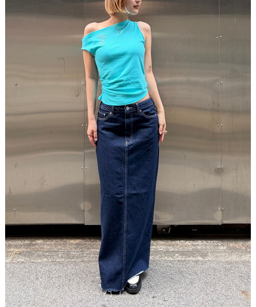 Oriens JOURNAL STANDARD(オリエンス ジャーナルスタンダード)の「アシンメトリーTシャツ(Tシャツ/カットソー・レディース・ブルー系その他/スミクロ/イエロー・FREE)」の3枚目の写真