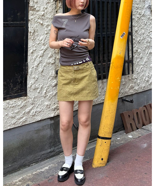 Oriens JOURNAL STANDARD(オリエンス ジャーナルスタンダード)の「アシンメトリーTシャツ(Tシャツ/カットソー・レディース・ブルー系その他/スミクロ/イエロー・FREE)」の20枚目の写真