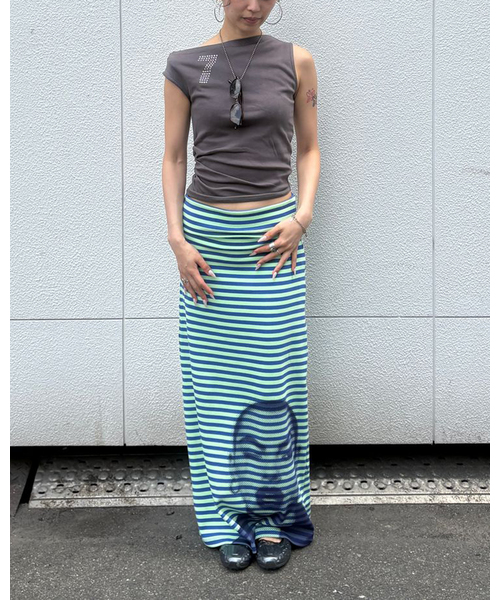 Oriens JOURNAL STANDARD(オリエンス ジャーナルスタンダード)の「アシンメトリーTシャツ(Tシャツ/カットソー・レディース・ブルー系その他/スミクロ/イエロー・FREE)」の21枚目の写真