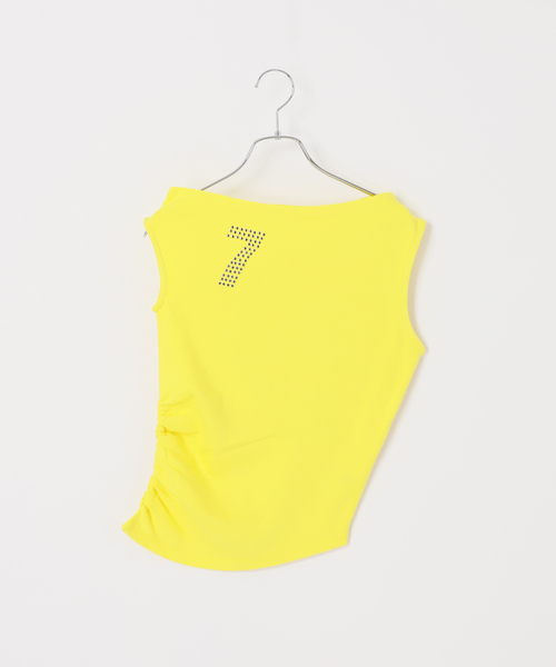 Oriens JOURNAL STANDARD(オリエンス ジャーナルスタンダード)の「アシンメトリーTシャツ(Tシャツ/カットソー・レディース・ブルー系その他/スミクロ/イエロー・FREE)」の5枚目の写真